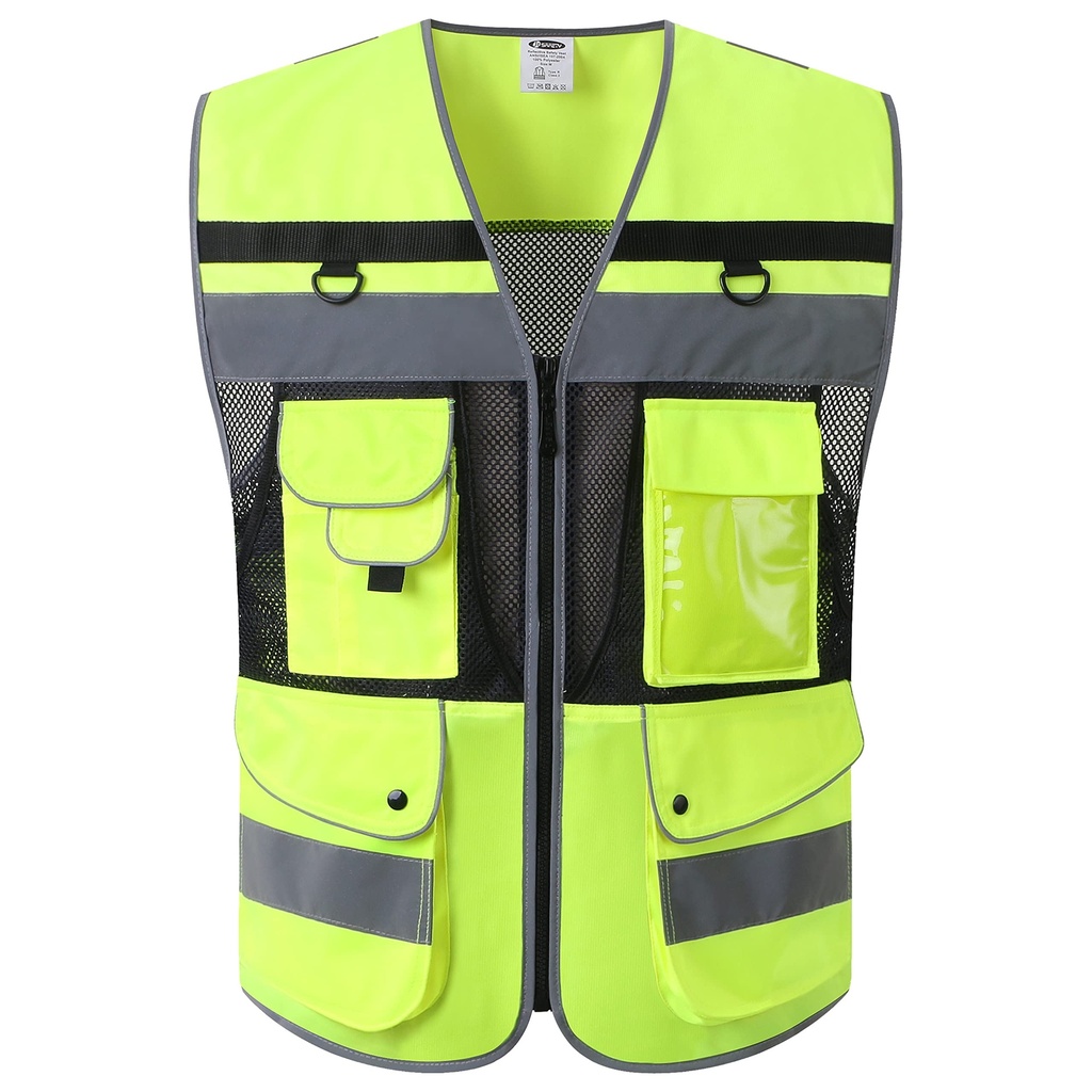 Safety Vest 4 Pocket Model 50 , Yellow & Black