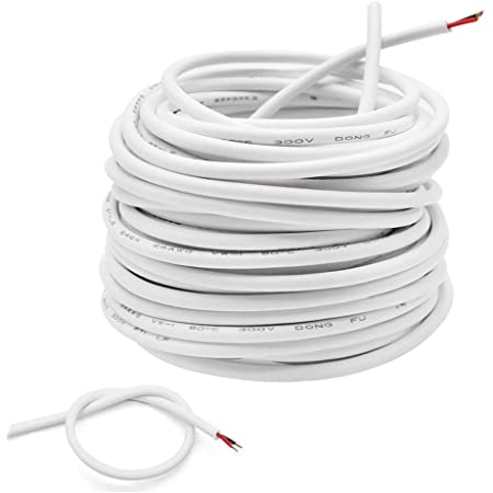 N/M Wire -  White PVC Cord Twin Wire, 1.00 mm, 80 Yeard