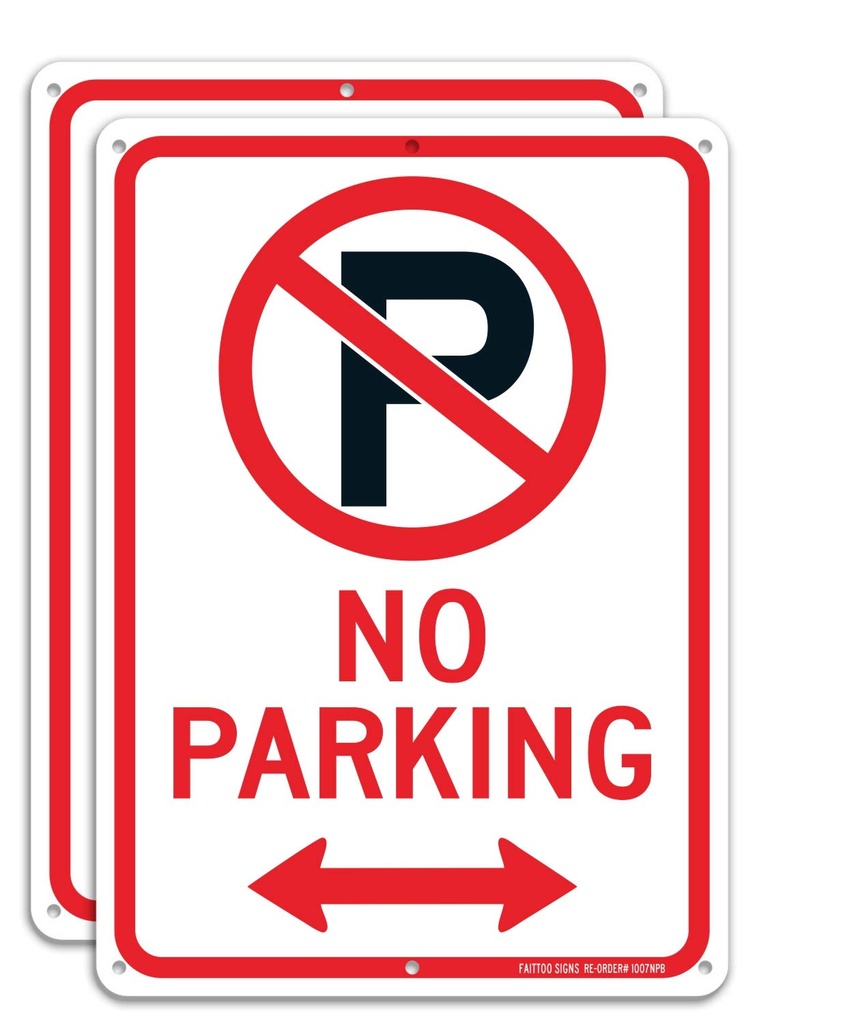 Parking Sign - Aluminum Number Sign Reflictive , 30*10  cm