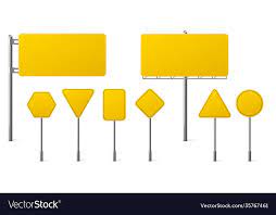 Road Traffic Sign Stand Steel  - Yellow , 2 meter