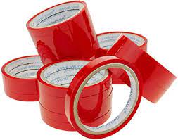 Adhesive Warning Tape - model 14, Red , 3", 45 Meter