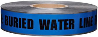 Warning Tape - Aluminum Blue "Water Line" , 6", 300 Meter