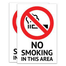 Sticker - No Smoking , Size A4, white