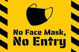 Sticker - "No Face Mask No Entry" , Circule , Size 30 cm