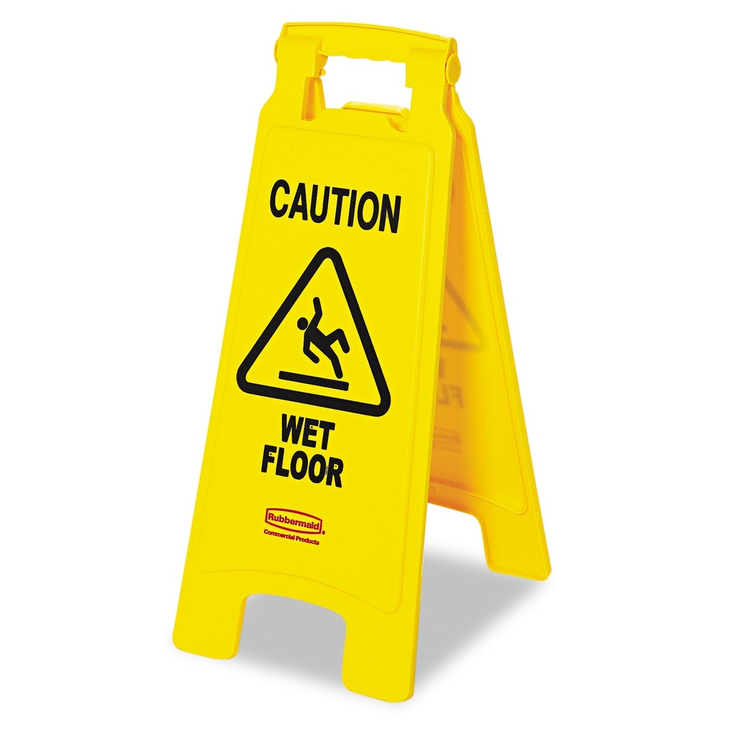 Plastic Sign - "Caution Wet Floor",Yellow