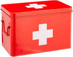 First Aid Kit Steel Filled - Red