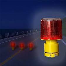 [69028312825286] Solar Traffic Warning Lamp - Red