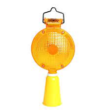 [690283128252894] Solar Traffic Warning Lamp for Cone - Yellow