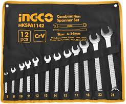 [6928073671450] INGCO - 12pcs combination spanner set Size:6-24mm , HKSPA1142