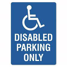 [871663335765] Disabled Parking Only Sticker