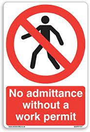 [104621008711] Sticker - No Admittance, A4