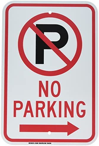 [1046222021140] Plastic Sign - No Parking Sign, White, Size A4