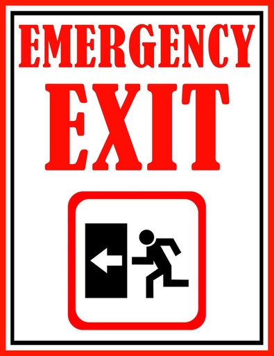 [1046222021730] Plastic Sign - Exit , Size 12*30 cm