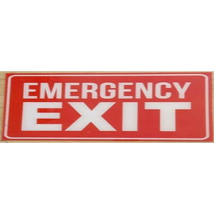 [10462220232] Plastic Sign - Emergency Exit , Size 12*30 cm