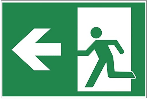 [10462220234] Plastic Sign - Emergency Exit with Left Narrow , Size 12*30 cm