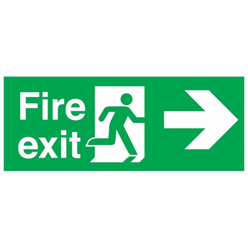 [10462220235] Plastic Sign - Emergency Exit with Right Narrow , Size 12*30 cm