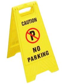 [10462220237] Plastic Sign Ground - "No Parking",Yellow