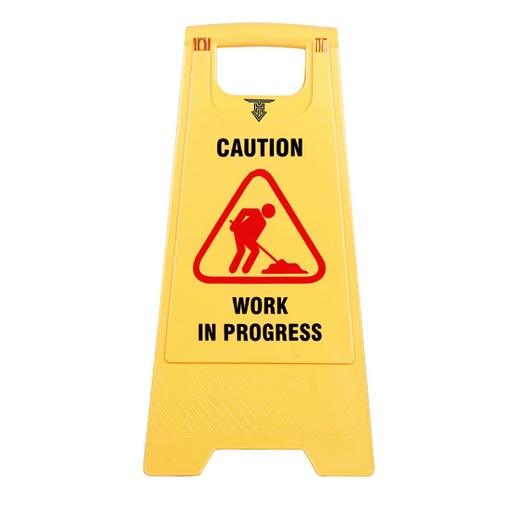 [10462220238] Plastic Sign - "Work in Progress",Yellow